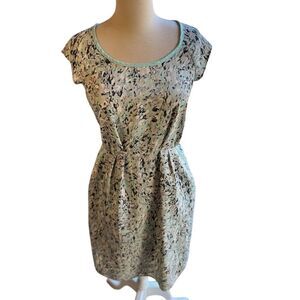 Mossimo Dress‎ Sheath Abstract Print Mint Green Trim XS
